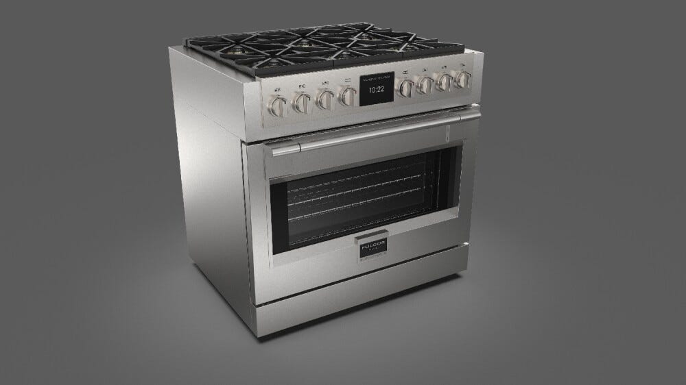 Fulgor FSRC 3606 P MG MK 2F X Sofia Professional Cucina da accosto cm. 91 x 69 - 6 fuochi a gas + 1 forno elettrico - inox
