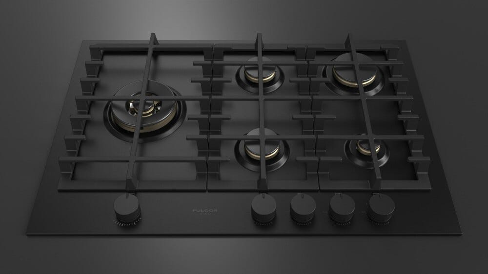 Fulgor FUH 755 G DWK MBK Urbantech Piano cittura a gas cm. 75 - nero opaco