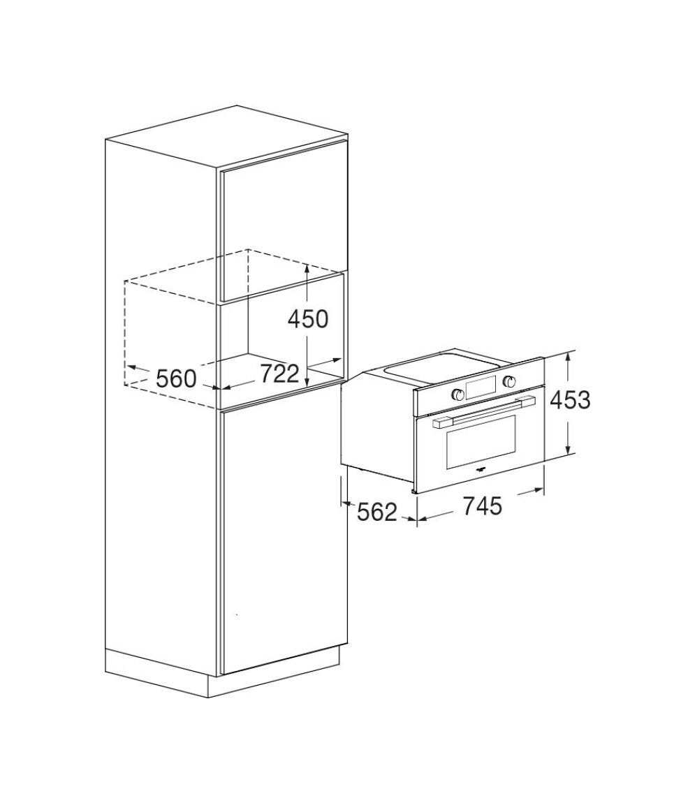 Fulgor FUSO 7505 MT MBK Urbantech Forno a vapore cm. 75 h. 45 - nero opaco