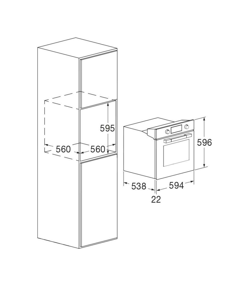Fulgor FUTO 6009 MT GBK Urbantech Forno elettrico multifunzione cm. 60 - vetro nero
