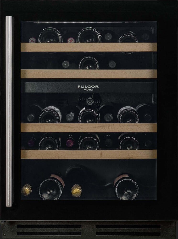 Fulgor FWC 8200 U TC GBK Cantina vini sottopiano cm. 60 h. 82 - 39 bottiglie - vetro nero