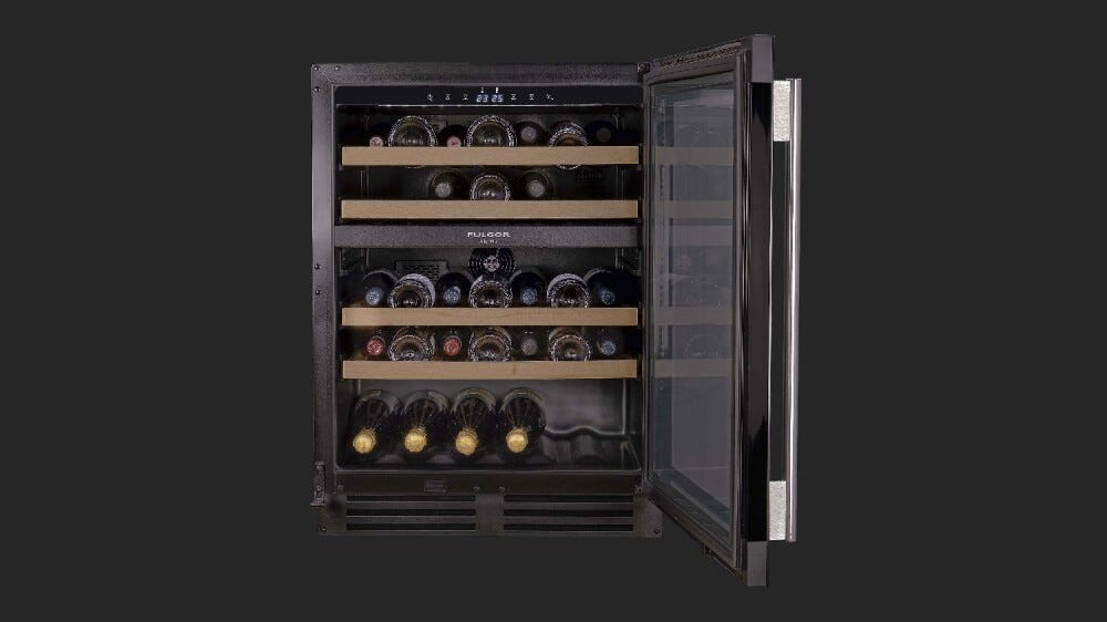 Fulgor FWC 8200 U TC GBK Cantina vini sottopiano cm. 60 h. 82 - 39 bottiglie - vetro nero