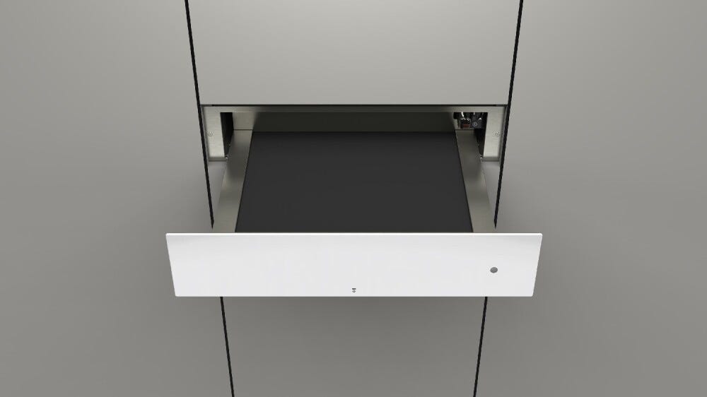 Fulgor FWD 150 WH URBANTECH - PLANO Cassetto scaldavivande cm. 59 h. 14 - vetro bianco