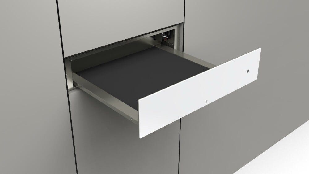 Fulgor FWD 150 WH URBANTECH - PLANO Cassetto scaldavivande cm. 59 h. 14 - vetro bianco