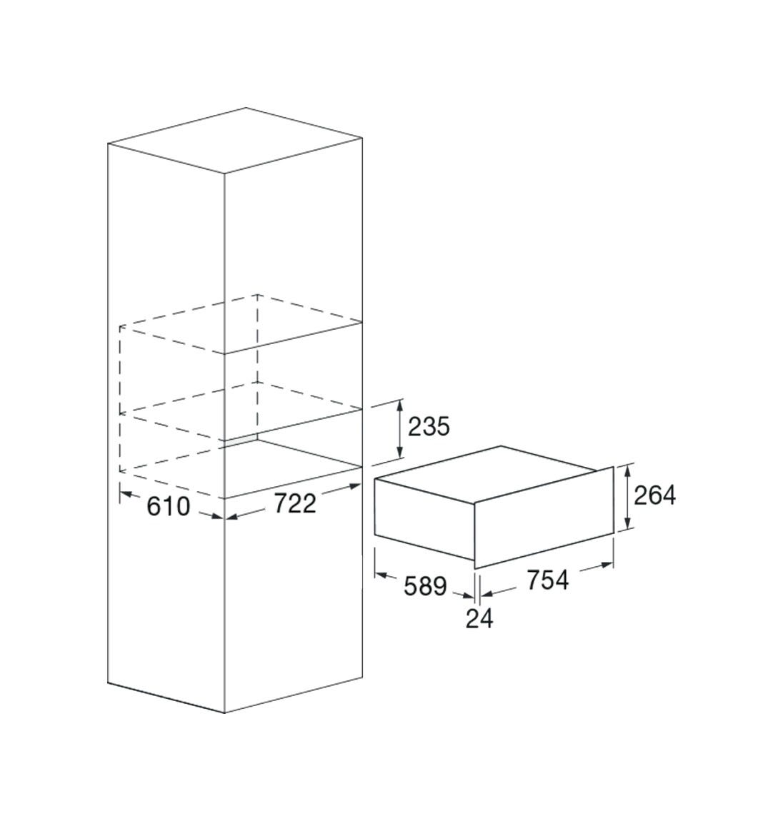 Fulgor FWD 3024 X URBANTECH - PLANO Cassetto scaldavivande cm. 75 h. 26 - inox