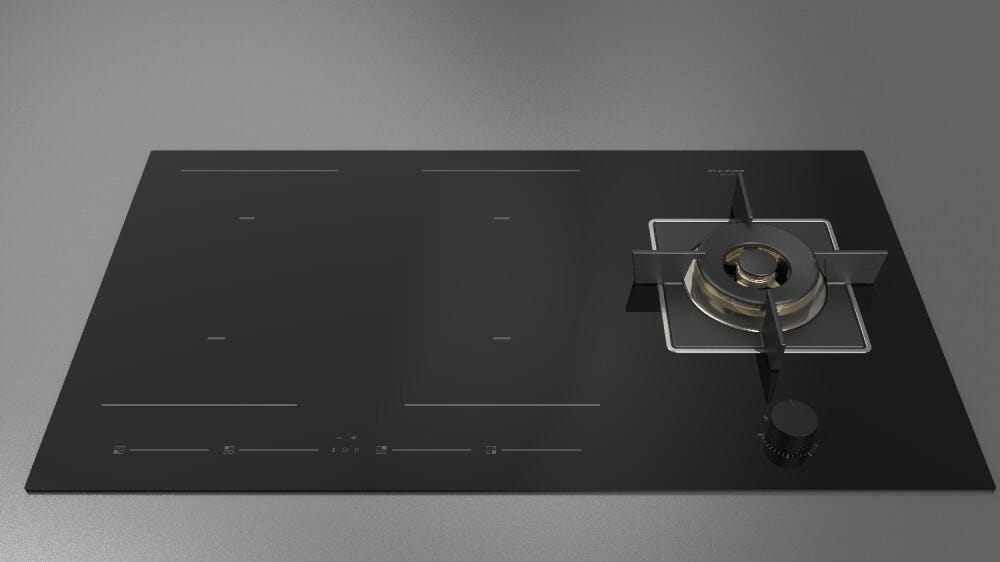 Fulgor FCHH 905 ID TS G DWK BK Piano cottura misto cm. 90 - vetroceramica nero