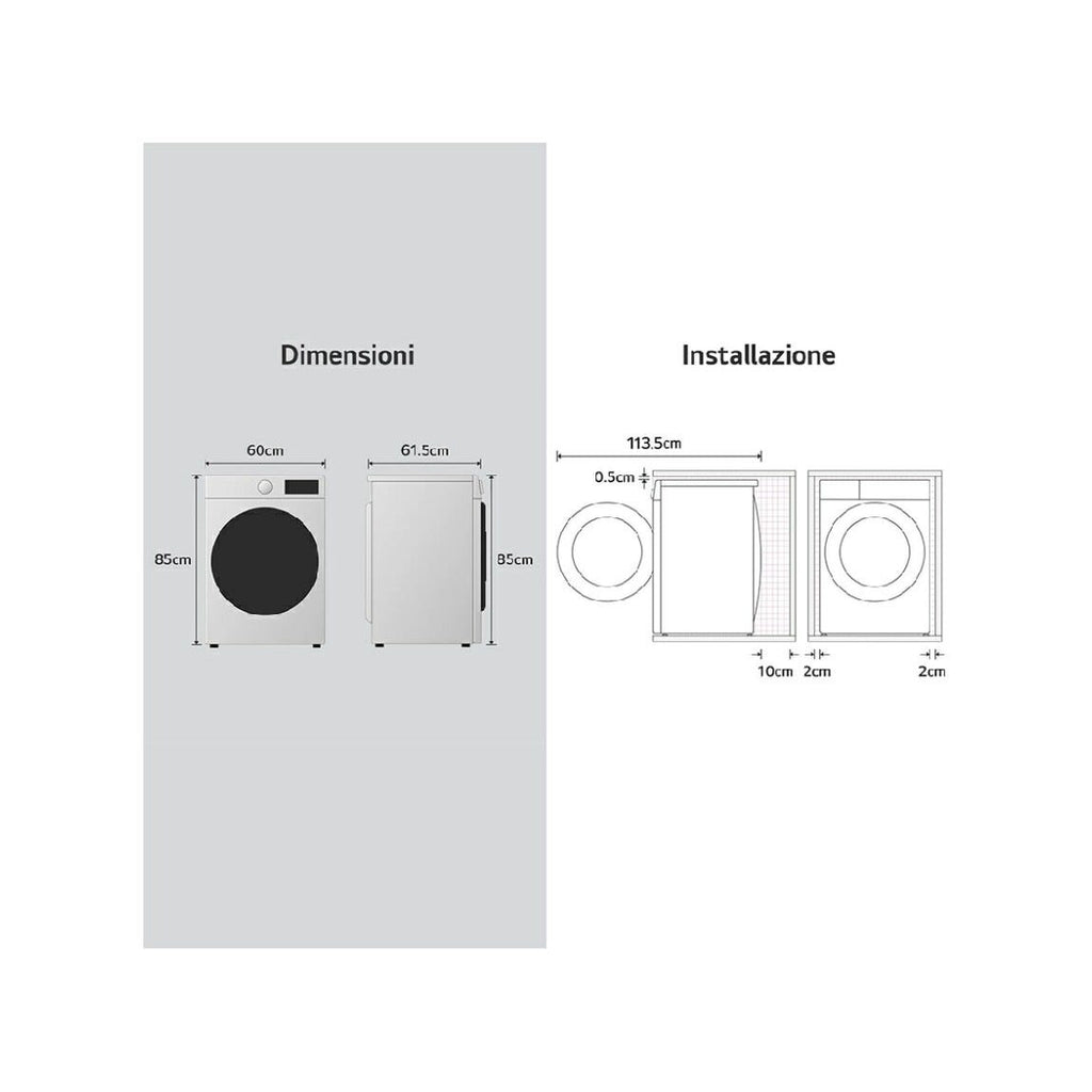LG F4R3013NSWB Lavatrice cm. 60 - capacità 13 kg - bianco