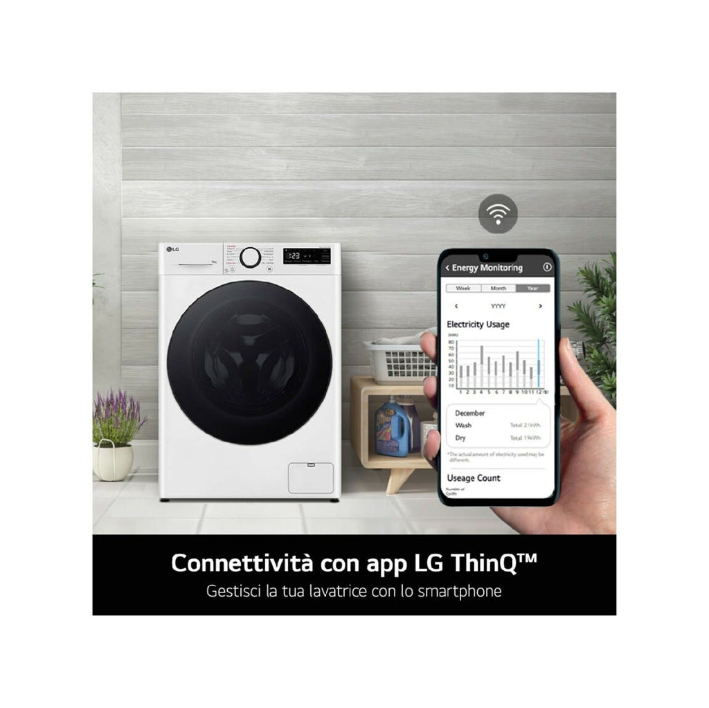 LG F4R9009TPWC Lavatrice cm. 60 - capacità 9 kg - bianco
