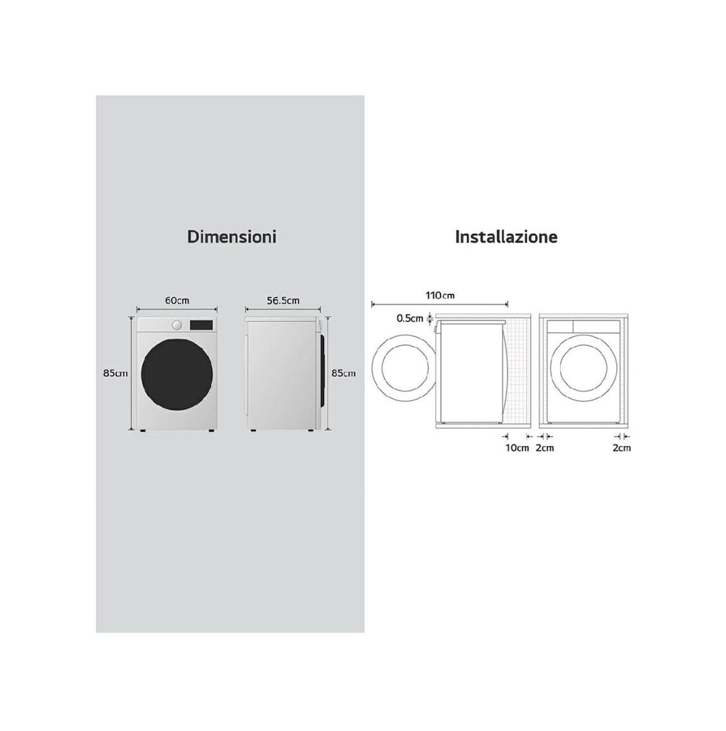 LG F4R9009TPWC Lavatrice cm. 60 - capacità 9 kg - bianco