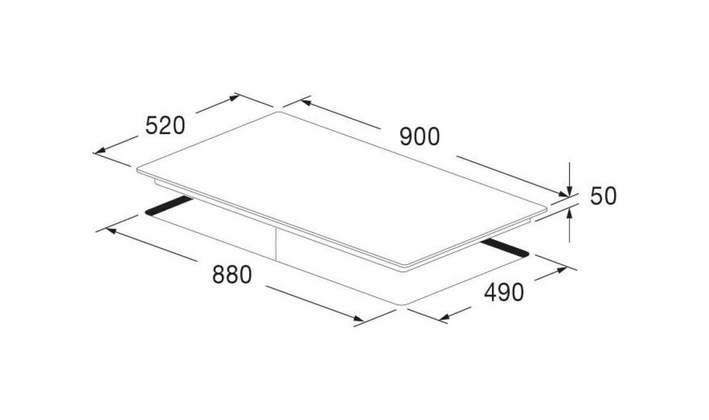 Fulgor FCHH 905 ID TS G DWK WH Piano cottura misto cm. 90 - vetroceramica bianco