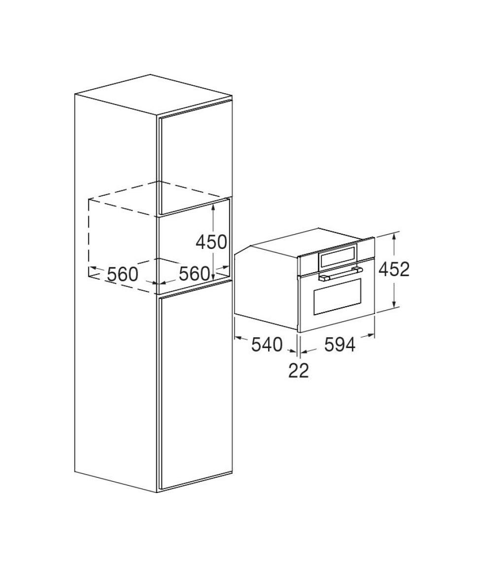 Fulgor FCLCSO 4510 TEM BK Cluster Concept Forno elettrico combinato a vapore cm. 60 h. 45 - vetro nero
