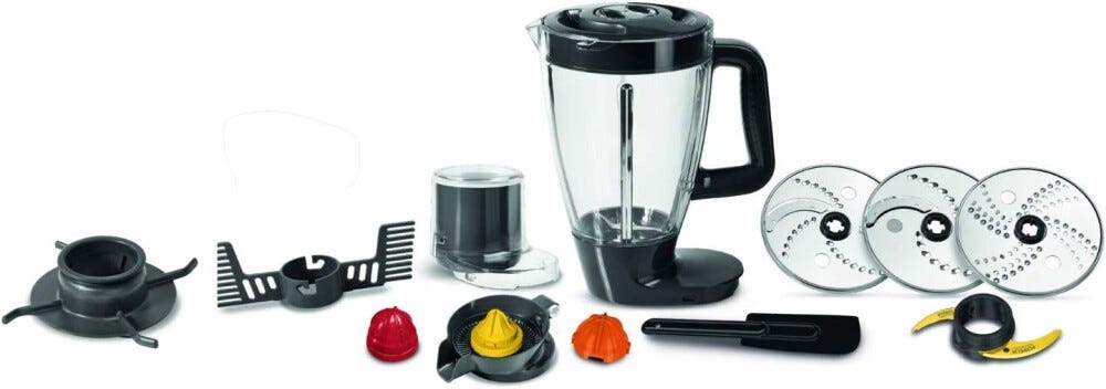 Moulinex FP825E10 Robot da cucina multifunzione - 3 lt - grigio / nero