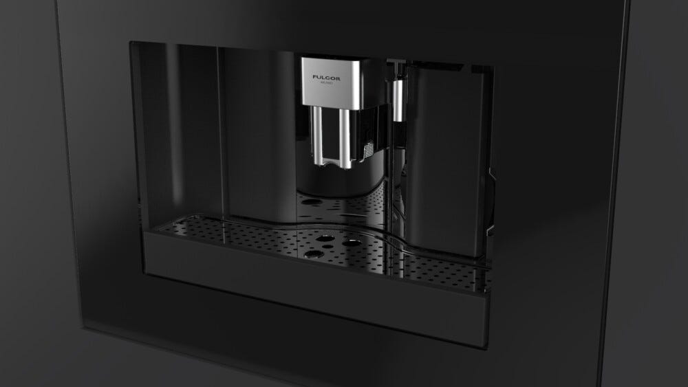Fulgor FCM 4500 TF BK Plano Macchina da caffè da incasso cm. 59 h. 45 - vetro nero