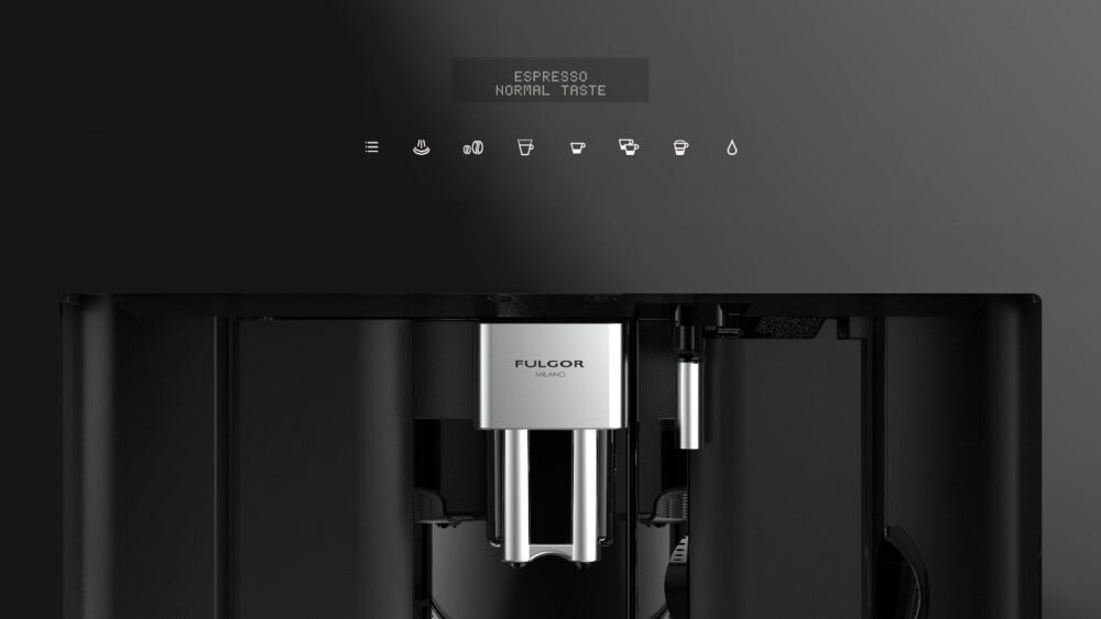 Fulgor FCM 4500 TF BK Plano Macchina da caffè da incasso cm. 59 h. 45 - vetro nero