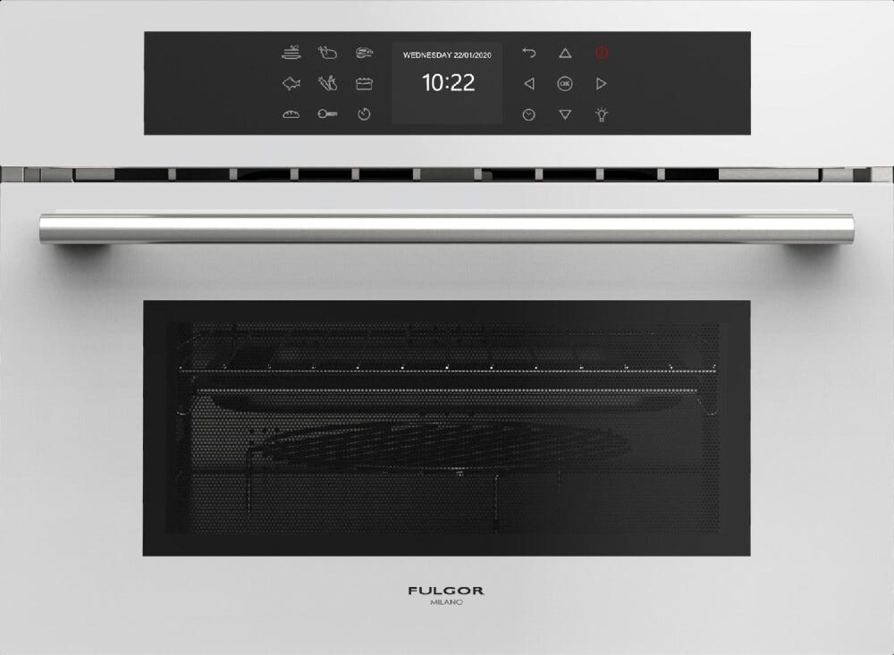 Fulgor FCMO 4510 TEM WH Plano Forno microonde combinato da incasso cm. 60 h. 45 - vetro bianco