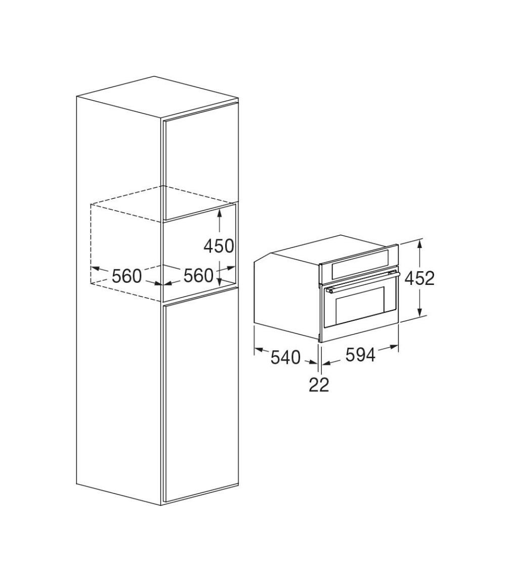 Fulgor FCMO 4510 TEM WH Plano Forno microonde combinato da incasso cm. 60 h. 45 - vetro bianco