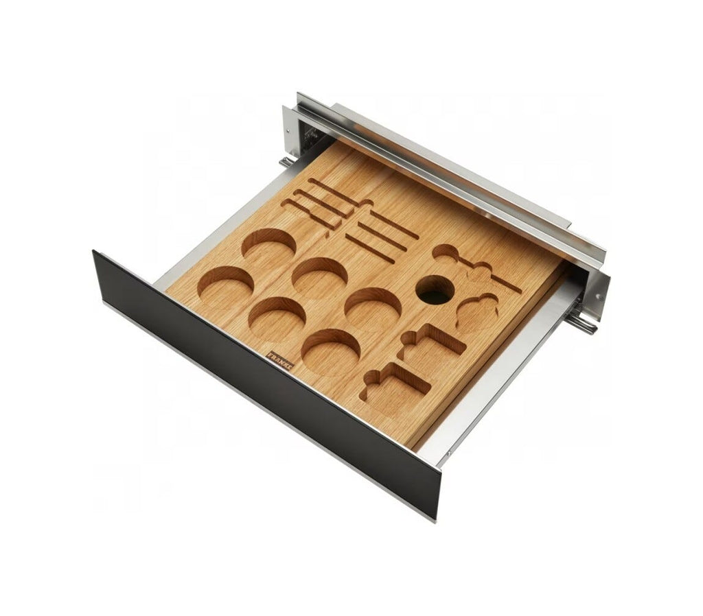 Franke FMY 14 CMD XS Mythos Cassetto con accessori per macchina da caffè cm. 60 - cristallo nero/inox