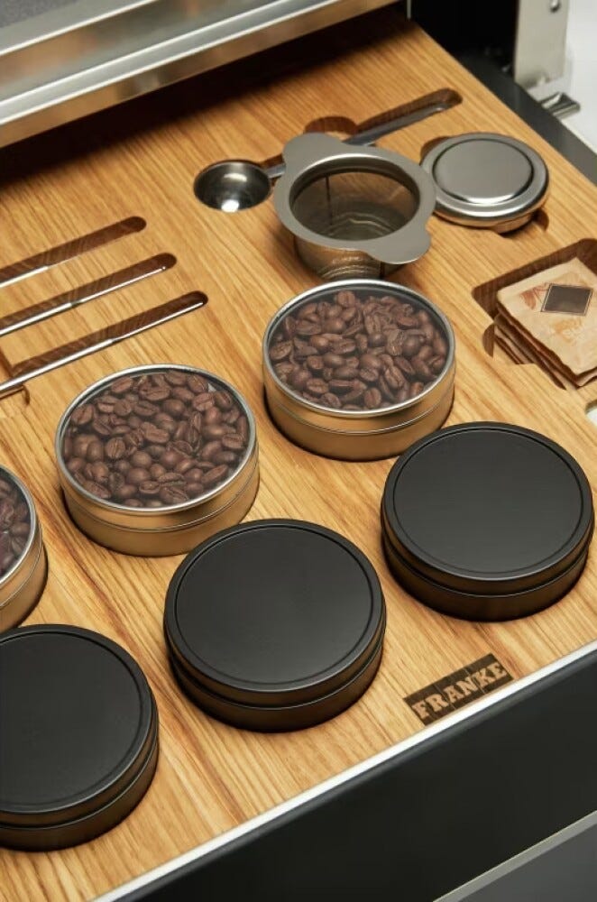 Franke FMY 14 CMD XS Mythos Cassetto con accessori per macchina da caffè cm. 60 - cristallo nero/inox