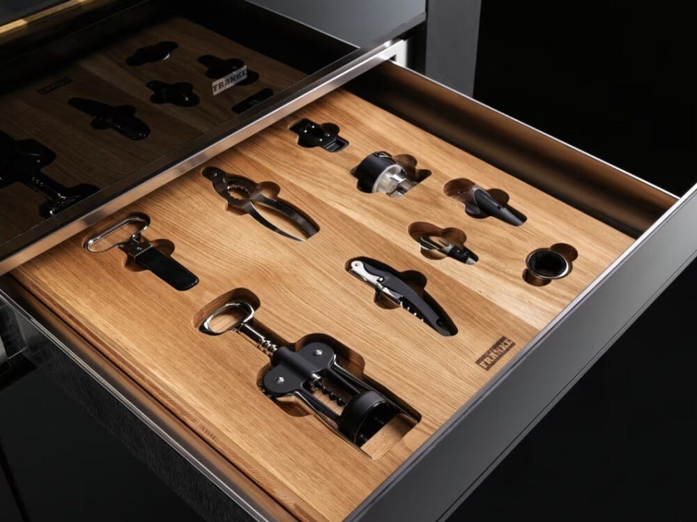 Franke FMY 14 WCRD BK Mythos Cassetto con accessori per cantina frigo cm. 60 - cristallo nero