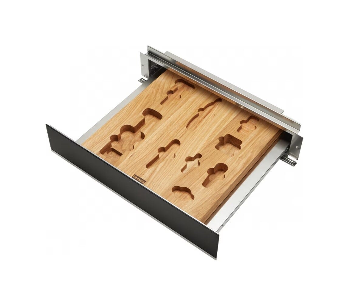 Franke FMY 14 WCRD XS Mythos Cassetto con accessori per cantina frigo cm. 60 - cristallo nero/inox