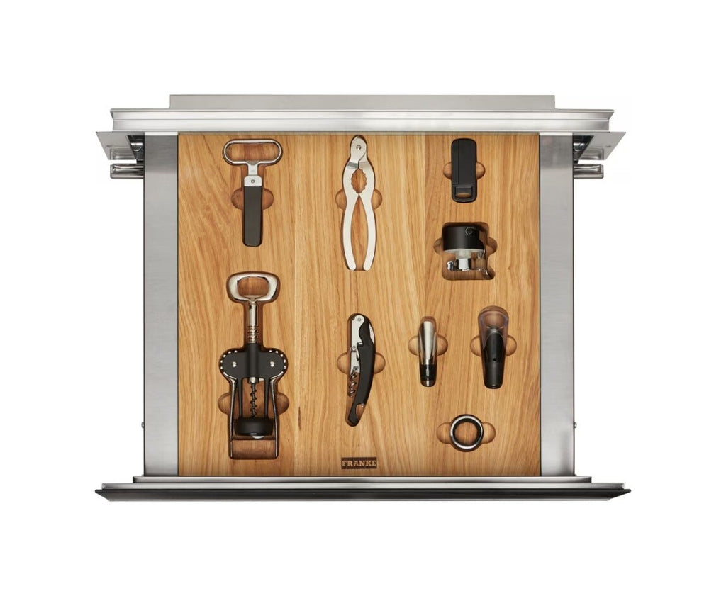 Franke FMY 14 WCRD XS Mythos Cassetto con accessori per cantina frigo cm. 60 - cristallo nero/inox