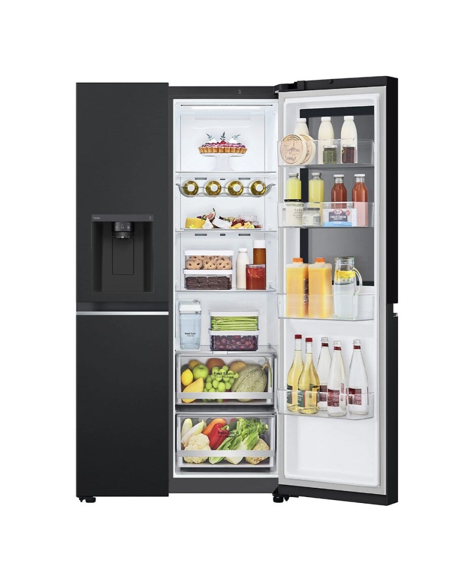LG GSGV81EPLL Frigorifero side by side - cm. 91 h. 179 - lt. 635 - nero opaco