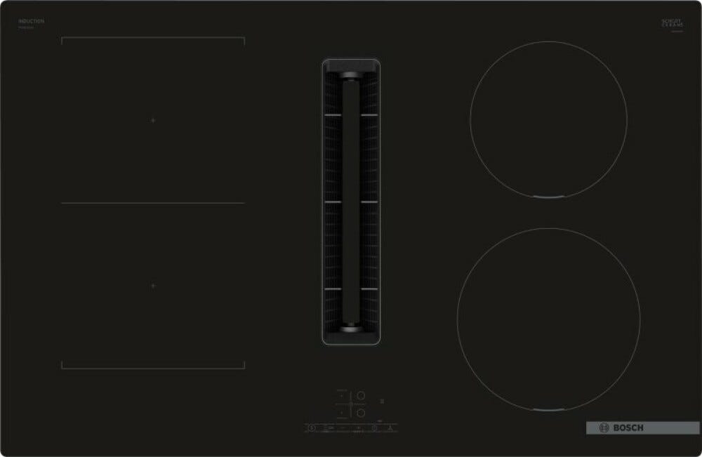 Bosch PVS811B16E Serie 4 Piano cottura induzione cm. 80 con cappa integrata da 500 m3/h - vetroceramica nero