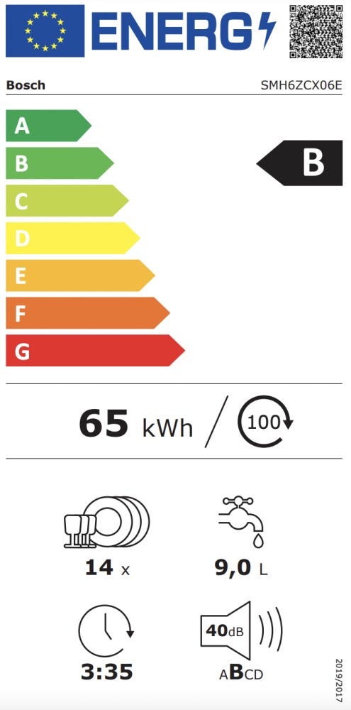 Bosch SMH6ZCX06E Serie 6 Lavastoviglie integrata totale cm. 60 - 14 coperti