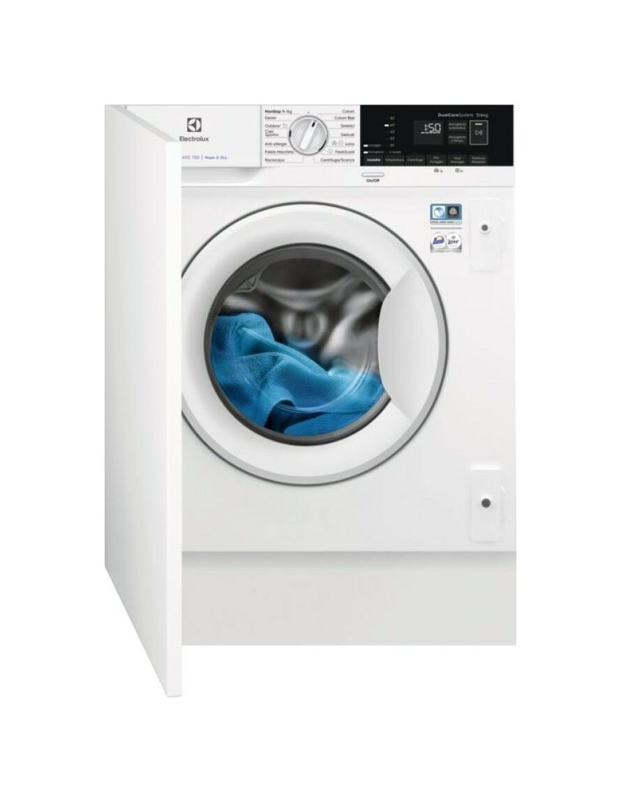 Electrolux EW7W674BI Serie 700 DualCare Lavasciuga da incasso cm. 60 - lavaggio 7 kg - asciugatura 4 kg - bianco