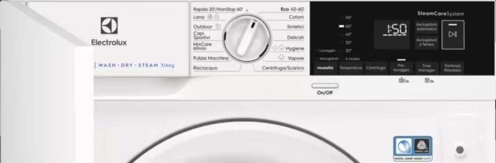 Electrolux EW7W674BI Serie 700 DualCare Lavasciuga da incasso cm. 60 - lavaggio 7 kg - asciugatura 4 kg - bianco