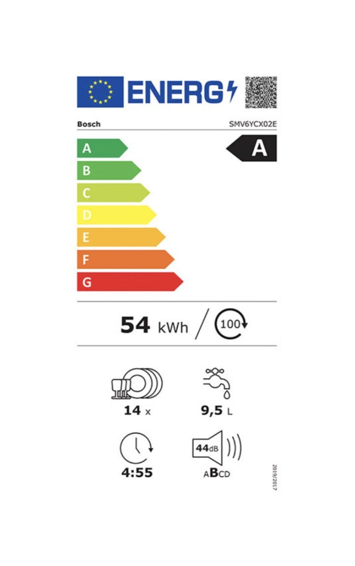 Bosch SMV6YCX02E Serie 6 Lavastoviglie integrata totale cm. 60 - 14 coperti