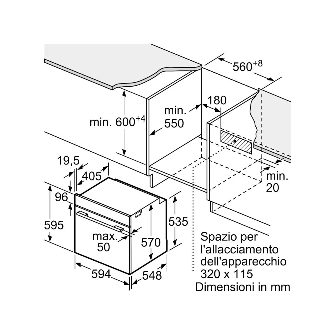 Bosch HBA2340B0 Serie 4 Forno elettrico cm. 60 - nero