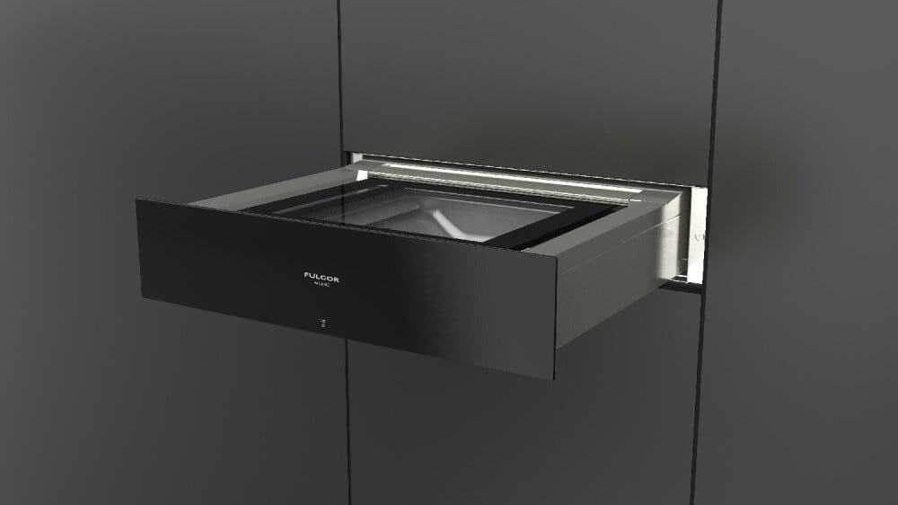 Fulgor FVSD 150 TC BK Cassetto per sottovuoto da incasso cm. 60 h. 14 - vetro nero