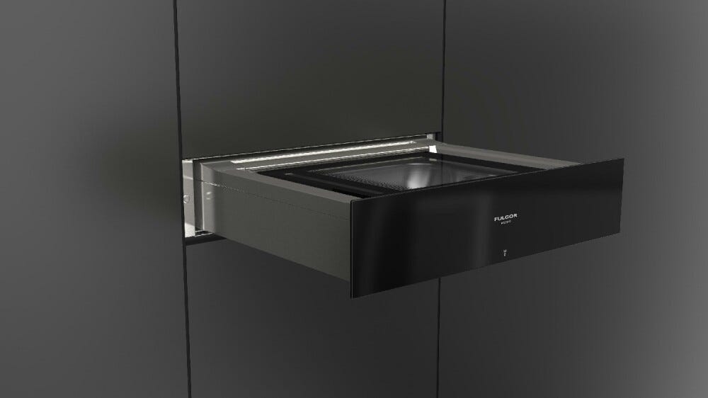 Fulgor FVSD 150 TC BK Cassetto per sottovuoto da incasso cm. 60 h. 14 - vetro nero