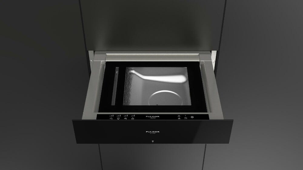 Fulgor FVSD 150 TC BK Cassetto per sottovuoto da incasso cm. 60 h. 14 - vetro nero