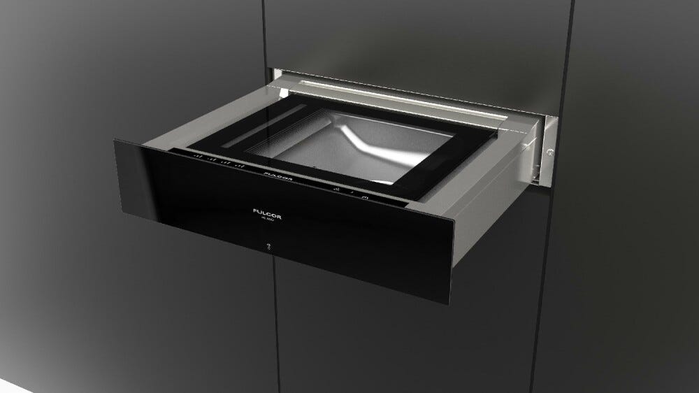 Fulgor FVSD 150 TC BK Cassetto per sottovuoto da incasso cm. 60 h. 14 - vetro nero
