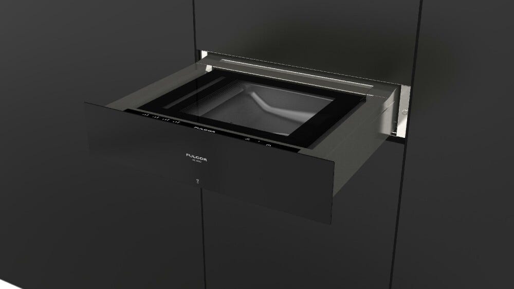 Fulgor FVSD 150 TC BK Cassetto per sottovuoto da incasso cm. 60 h. 14 - vetro nero