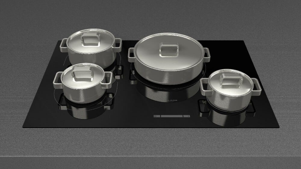 Fulgor FSH 804 ID WT BK Plano - Urbantech Piano cottura a induzione cm. 80 - vetroceramica nero