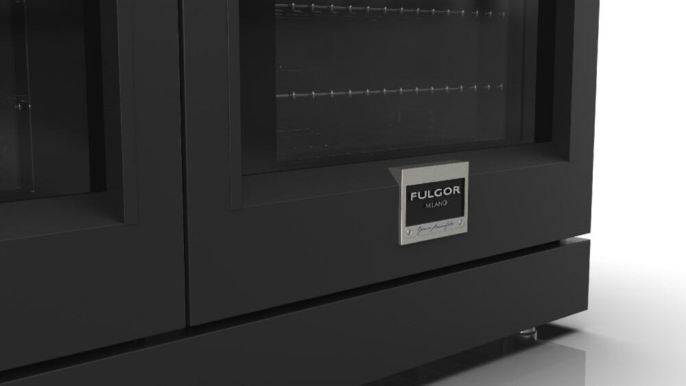 Fulgor FSRC 4807 2P MK 2F MBK Sofia Professional Cucina da accosto cm. 122 x 69 - 6 fuochi a gas con piastra teppanyaki + 2 forni elettrici - nero opaco