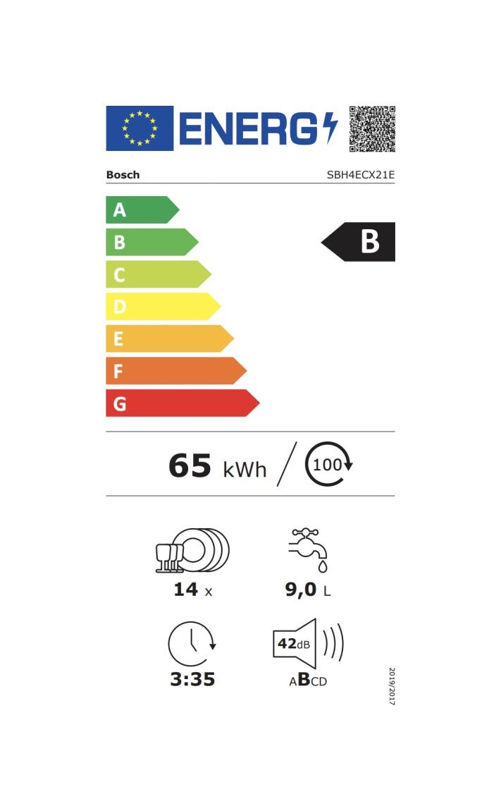 Bosch SBH4ECX21E Serie 4 Lavastoviglie integrata totale cm. 60 - 14 coperti