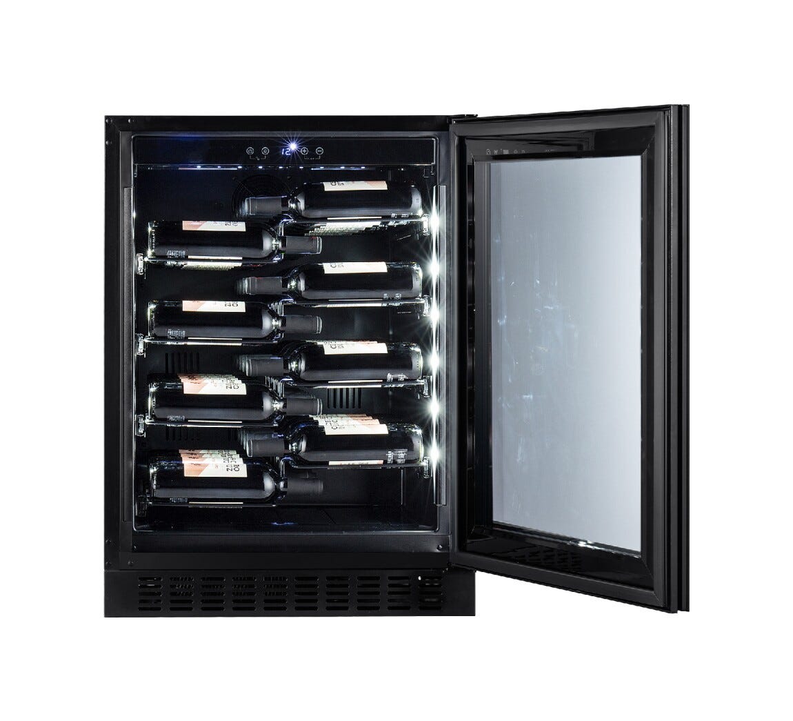 Temptech CPROX60SRB Copenhagen Cantina vini da incasso cm. 60 h. 81 - 40 bottiglie - nero