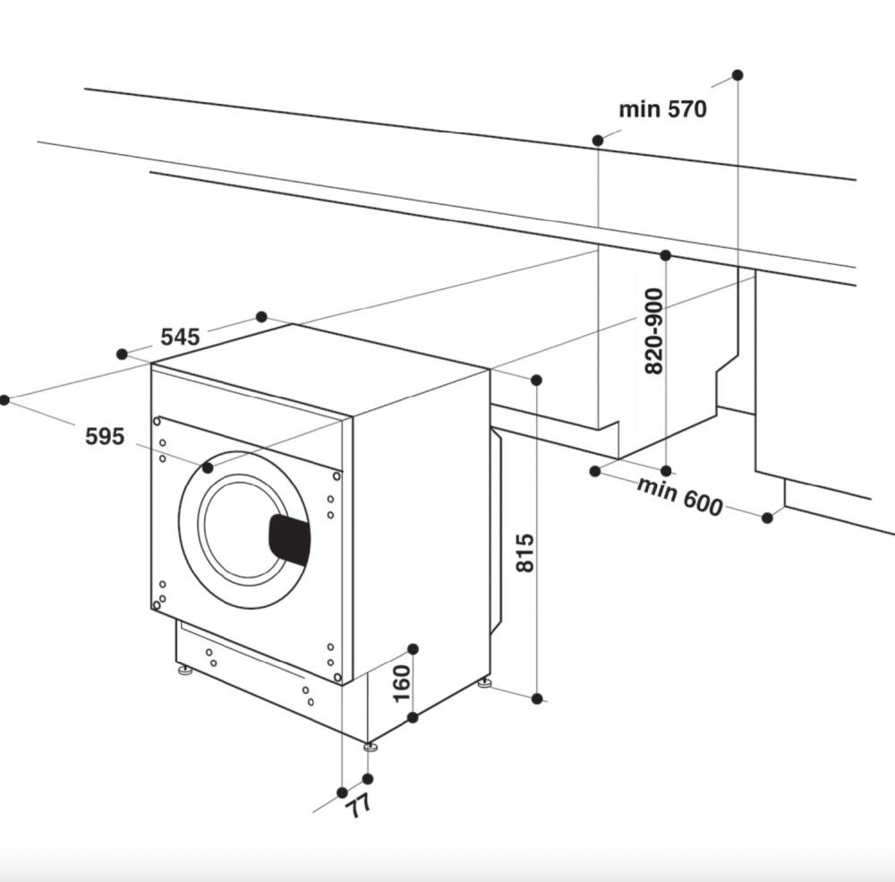 Whirlpool BI WDWG 961485 UE Lavasciuga da incasso cm. 60 - capacità di lavaggio 9 kg - capacità di asciugatura 6 kg
