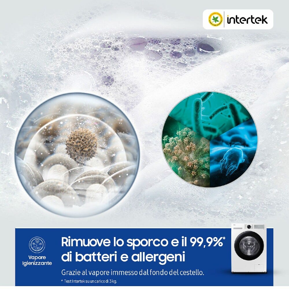 Samsung WW90CGC04DAHET Crystal Clean Lavatrice cm. 60 - capacità 9 kg - bianco