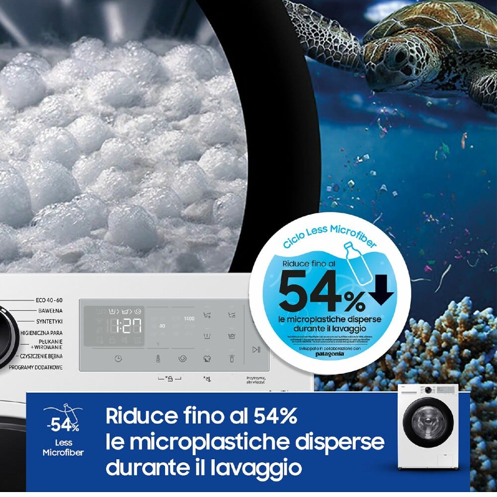 Samsung WW90CGC04DAHET Crystal Clean Lavatrice cm. 60 - capacità 9 kg - bianco