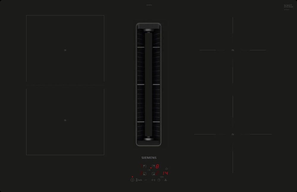 Siemens ED811BS16E IQ300 Piano cottura induzione cm. 80 con cappa integrata da 500 m3/h - vetroceramica nero