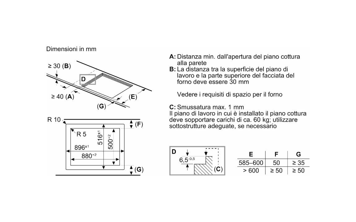 Neff T69PTX4L0 Piano cottura a induzione cm 89 - vetroceramica nero