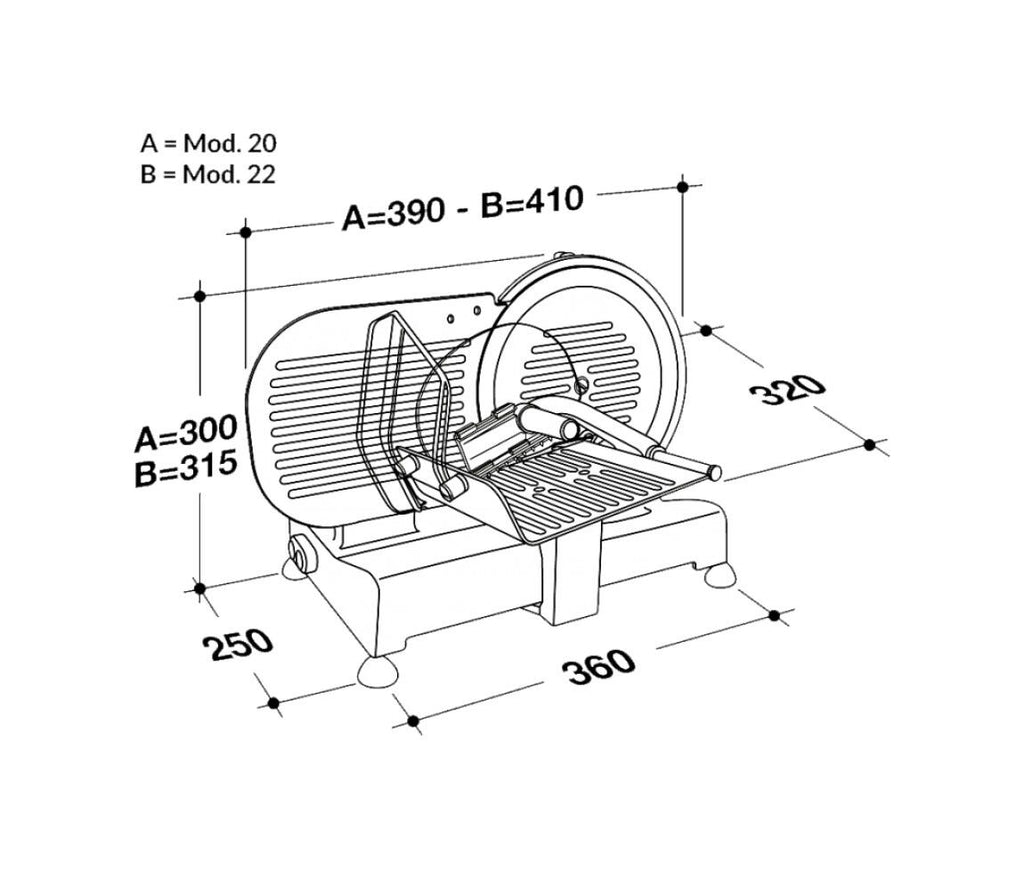 RGV LUXOR20RED Affettatrice a gravità - lama mm. 200