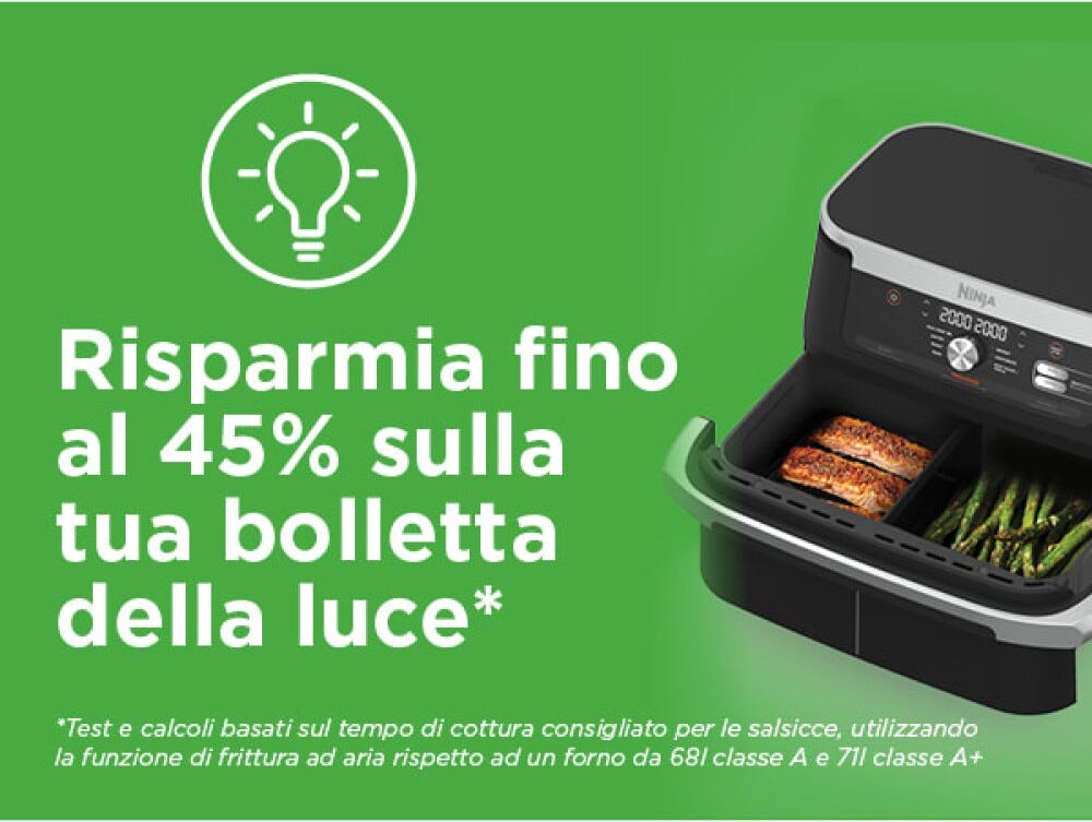 Ninja AF500EU FlexDrawer Friggitrice ad aria doppio cestello 10,4 l - nero