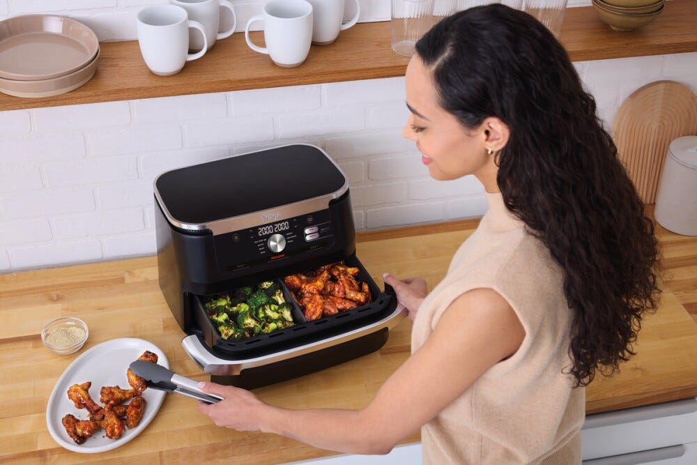 Ninja AF500EU FlexDrawer Friggitrice ad aria doppio cestello 10,4 l - nero