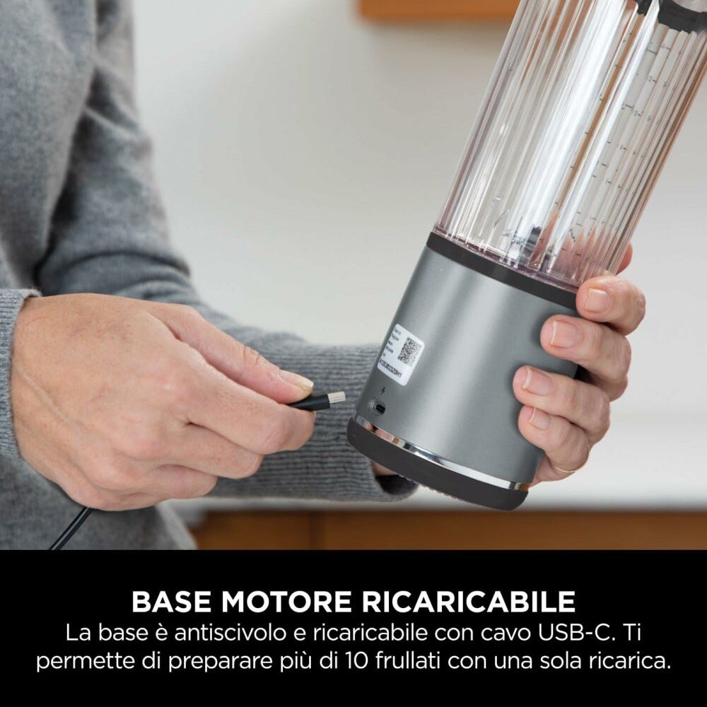 Ninja BC151EUBK Frullatore portatile senza fili 530 ml - argento
